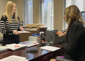 Legal team at Hanratty Law Group, working in the office.